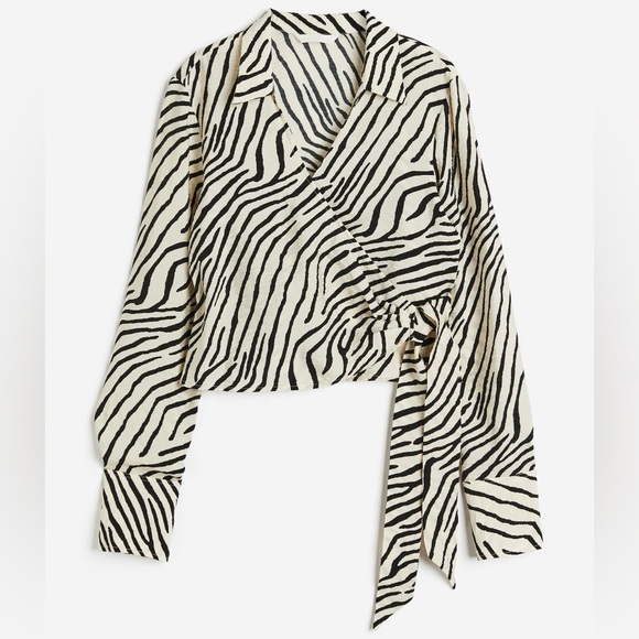 H&M Tops - H&M Cropped Wrap Blouse